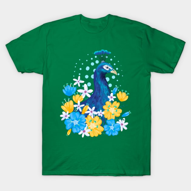 Floral Peacock T-Shirt by SWON Design